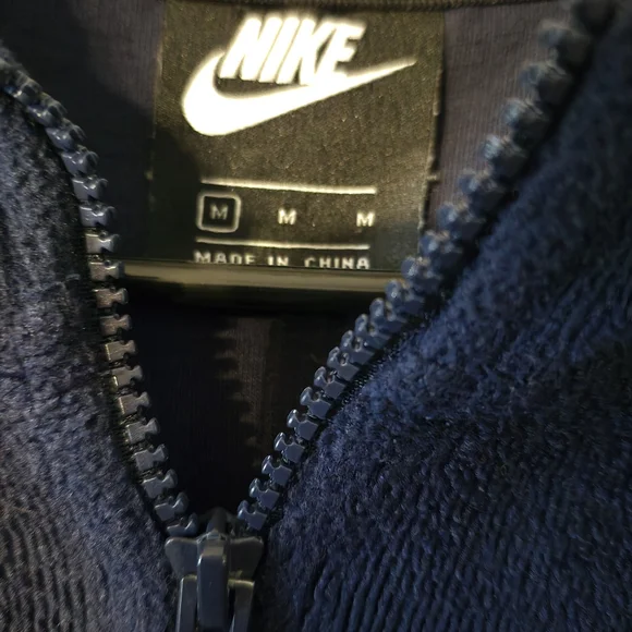 Nike Navy Blue Fleece Zip-Up Hoodie Medium - Picture 2 of 5